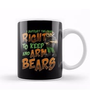 I Support The Right To Arm Bears 2nd Amendment Pun Kupa Bardak Porselen
