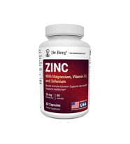 DR.BERG Zinc with Magnesium, Vitamin D3, and Selenium – 30 mg of Zinc – 60 vegetable capsules