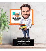Erkek Türk Dili ve Edebiyatı Öğretmenlerine Hediye Karikatürlü Biblo