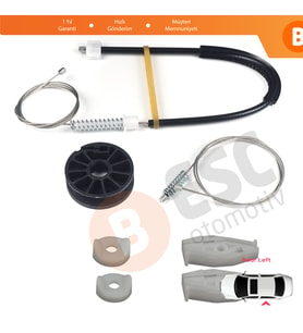 Renault Megane MK1 1996-2003 Cabrio Convertible 7700848450 İçin Elektrikli Arka Sol Cam Kriko Seti
