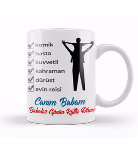 Babalar Günü Babaya Hediye 31 Kupa Bardak Porselen