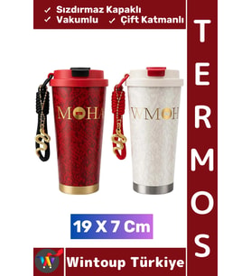 #Termos Kamp Outdoor Piknik Gündelik Sızdırmaz Kapaklı Çift Katmanlı Vakumlu Termos Bardak 19 X 7 Cm