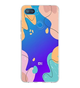 Xiaomi Mi 8 Lite Uyumlu Kapak Karışık Renkler Tasarımlı Şeffaf Silikon Kılıf