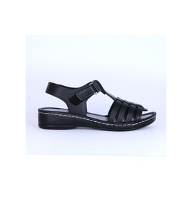 Moda Ayakkabı 185 Polero Kadın Yazlık Sandalet (Siyah)