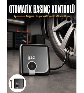 Kompakt Tasarımlı LED Işıklı Taşınabilir Diyafram Tip Kompresör Yeni Nesil