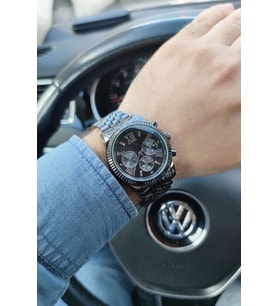 Yeni Sezon Özel Seri Siyah M Kors Model Premium Unisex Metal Kol Saat Avantajlı Kampanyalı Hediyelik Casual Günlük ve Spor Kullanımına Uygundur Özel Kutusunda