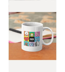 BT21 Kolaj Kupa Bardak (Beyaz)