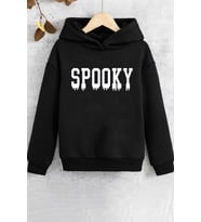 Çocuk Spooky Baskılı Sweatshirt (Siyah)