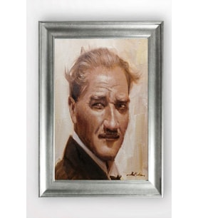 Gümüş Çerçeveli Atatürk Tablo cv1144