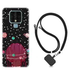 Tecno Camon 16 18P Pova Kılıf Boyun Askılı Silikon Space Woman 1311