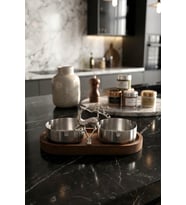 Küllük Ahşap Sunumluk Lüks Geyik Stand Gümüş Metal İkili Dekoratif Küllük Gümüş