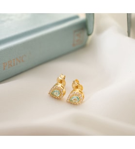 925 Ayar Gümüş Mart Ayı Doğum Taşı ( Aquamarine ) Damla Küpe