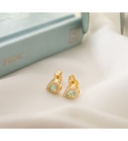 925 Ayar Gümüş Mart Ayı Doğum Taşı ( Aquamarine ) Damla Küpe
