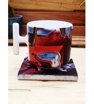 Salvador Dali Set 9 - T Kulplu Fincan Kupa-Doğal Taş Bardak Altlığı 1