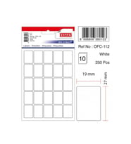 Tanex Ofis Etiketi Poşetli 19x27 MM Beyaz OFC-112 (10 Lu Paket) (Karışık)