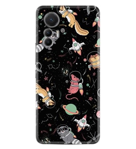 Xiaomi 12 Lite Kılıf Silikon Desen Özel Seri Planet Animals 1771