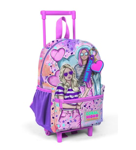 Minik Yuva Çekçekli Sırt Çantası Pembe Mor Fashion Girl Desenli İki Bölmeli 24055
