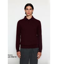 Erkek Smart Polo Yaka Triko Kazak Fitted Kalıp Uzun Kollu Günlük Tarz İçin İdeal Seçim Kaliteli