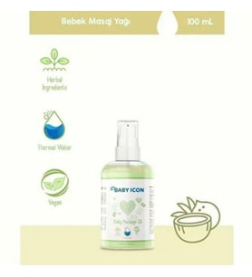 Babyicon Yeni Doğan Bebek Bakım Masaj Yağı Bebe Yağı Baby Oil 100ML