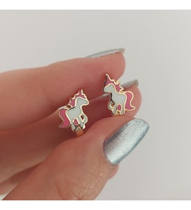 Vaoov 925 Ayar Gümüş Unicorn Çocuk Küpe