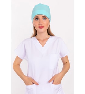Düz Mint Mavi Doktor Hemşire Hastane Bone