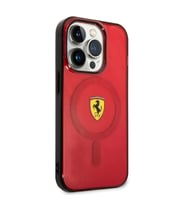 Apple iPhone 14 Pro Max Kılıf Ferrari M-safe Şarj Özellikli Yarı Transparan Dizayn Kapak