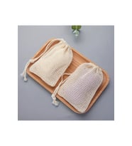 Doğal Pamuklu File Sabun Kesesi 3'lü Set 9x15 cm Sabunluk, Duş Lifi, Banyo Aksesuarı
