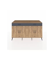 Kronos Konsol 4 Raflı 2 Çekmeceli 4 Kapaklı 176x59x99 Çam-Çam/Antrasit