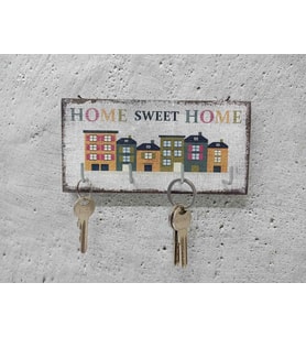 CajuArt Dekoratif Ahşap Anahtarlık Askılık Home Sweet Home