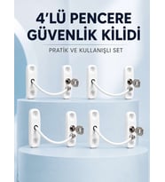 Pencere ve Kapılar İçin Anahtarlı Güvenlik Kilidi 4’lü Set