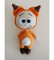 Tilki Kostümlü Mini Bonnie Amigurumi Organik Oyuncak