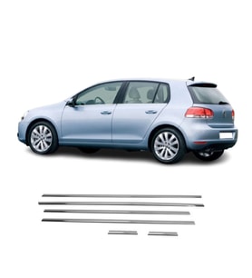 VW Golf 6 Krom Cam Çıtası Tk 2010 Üzeri 6Prç Paslanmaz Çelik