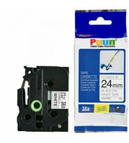 PUUN®Brother P-Touch TZE-FX251 24MM x 8m Beyaz Üzerine Siyah Esnek Muadil Laminasyon Etiket Şeridi (Çok Renkli)