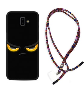 Samsung J6 Plus J7 Prime J7 Pro M20 Kılıf Boyun Asklı Rasta Silikon Black Eyes 1644