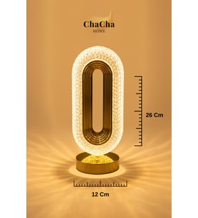 ChaCha Home Senya LED Masa Lambası 26 cm - Gold Detaylı Dekoratif Abajur Ve Gece Lambası
