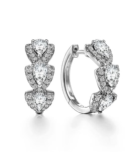 Zirconia Taşlı Diamond Stylish Night Halka Kadın Gümüş Küpe 17 MM (Beyaz)