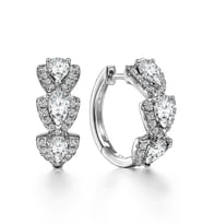 Zirconia Taşlı Diamond Stylish Night Halka Kadın Gümüş Küpe 17 MM (Beyaz)