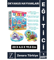 Çocuk Eğitici Zeka El Göz Koordinasyonu İnce Motor Beceri Geliştirici Puzzle OKYANUS HAYVANLARI