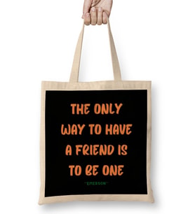 Friendship Quotes DAY ideas LOVE gift Emerson Bez Çanta Uzun Saplı