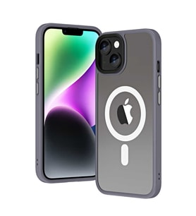 Vendas iPhone 14 Plus Uyumlu (14 Plus) Hibrit Serisi Wireless Şarj Özellikli Magic Magsafe Kılıf (Gri)
