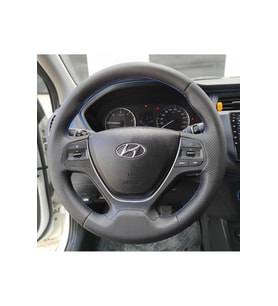 Hyundai I20 2015-2018 Tam Uyumlu Direksiyon Kılıfı (NOKTA DÜZ MAVİ DİKİŞLİ)