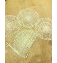 6'lı Dantel Kahve Sunumluğu 15x15 cm Asorti Desenli Bardak Altlığı Türk Kahvesi Fincan Sunum Seti