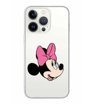 Apple iPhone 13 ProMax Uyumlu Kapak Minnie Mouse Tasarımlı Şeffaf Silikon Kılıf