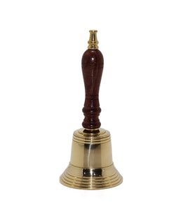Ahşap Pirinç Başlı El Çanı ( 13cm * 5 cm)