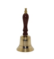 Ahşap Pirinç Başlı El Çanı ( 13cm * 5 cm)