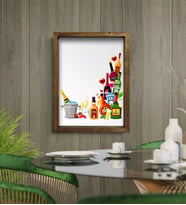 BK Gift Cafe & Bar & Restaurant Konseptli Doğal Masif Ahşap Çerçeveli Tablo-37
