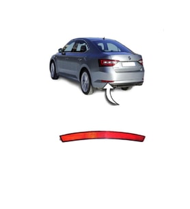 Skoda Süperb 2015 - 2020 Arka Tampon Reflektörü Sol