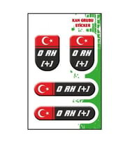Gogo Kan Grubu 0 Rh(+) Siyah Dörtlü Damla Etiket I