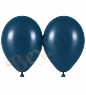 Derin Okyanus Renk Lateks Retro Balon (50 cm) - 2 Adet