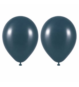 Derin Okyanus Renk Lateks Retro Balon (50 cm) - 2 Adet
